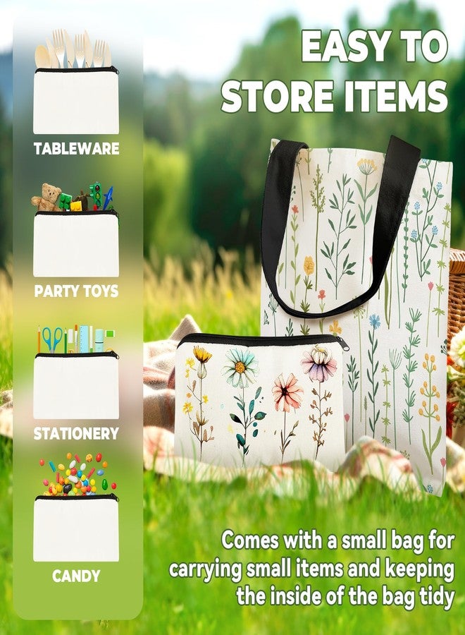 Amylove 24 Pcs Mini Canvas Tote Bag Set Include Small Canvas Bag Blanks Small Pouches with Zipper for Sublimation (8.5 x 8,Natural Color and Black) - Image 4